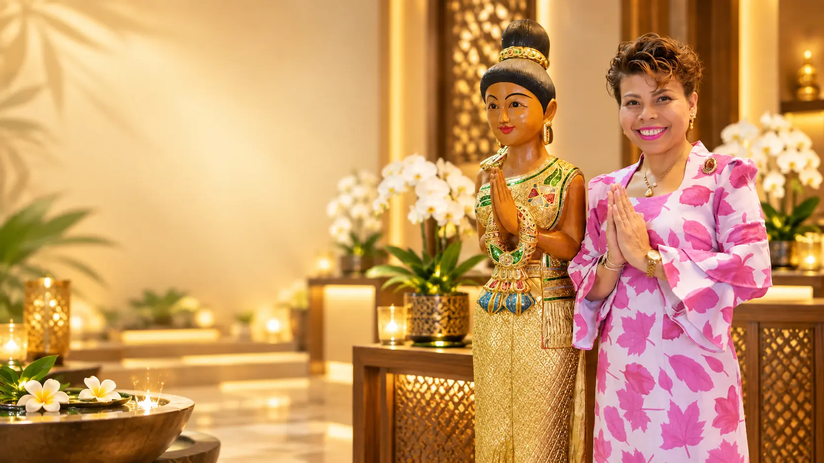 A warm welcome in a Thai-inspired setting
