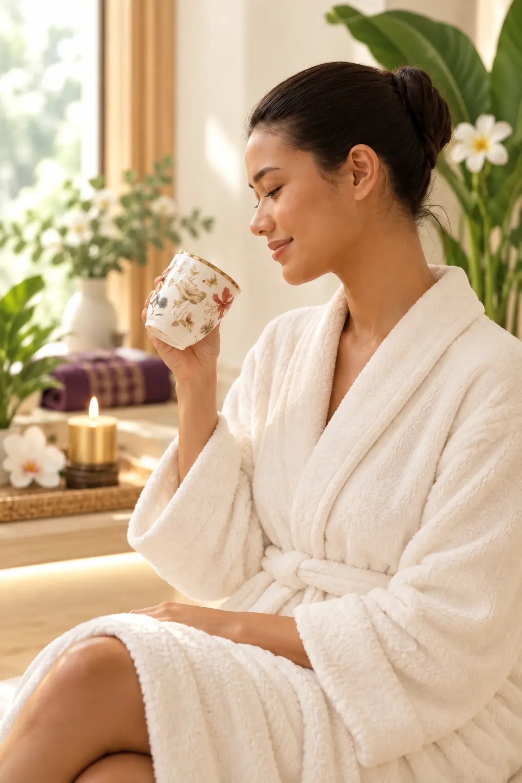 Ontspannend kruidenstoombad als onderdeel van het Wellness Package